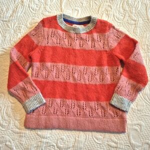 Mini Boden girls size 5-6 years pink, orange and gray knit sweater, VVGUC